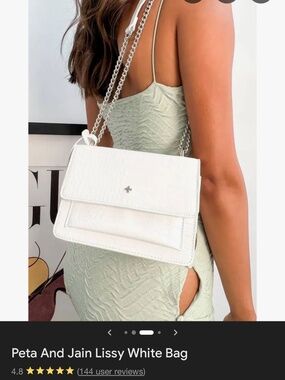 PETA and Jain White Vegan Croc leather purse bag